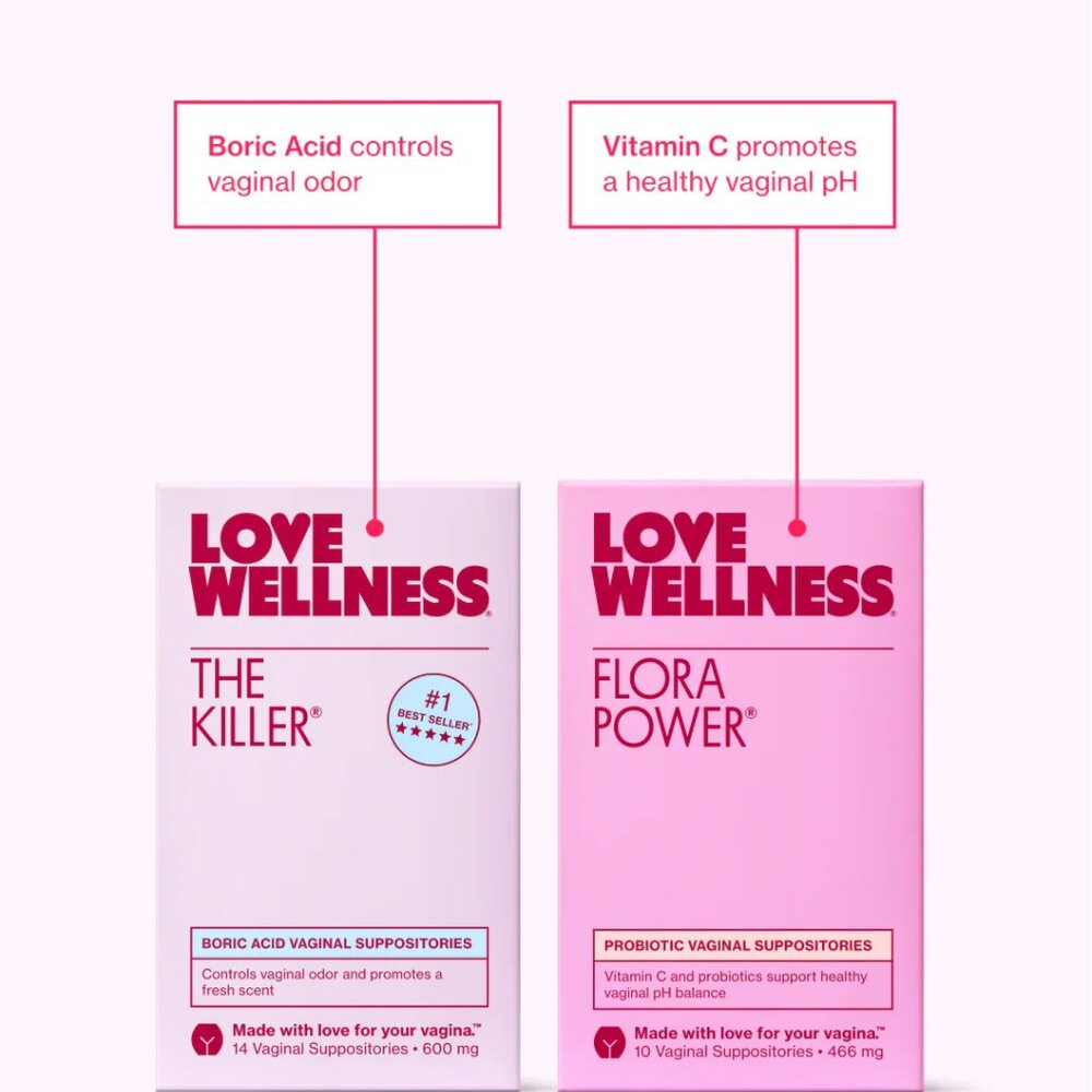 Love Wellness The Killer & Flora Power | Vaginal Suppository Duo